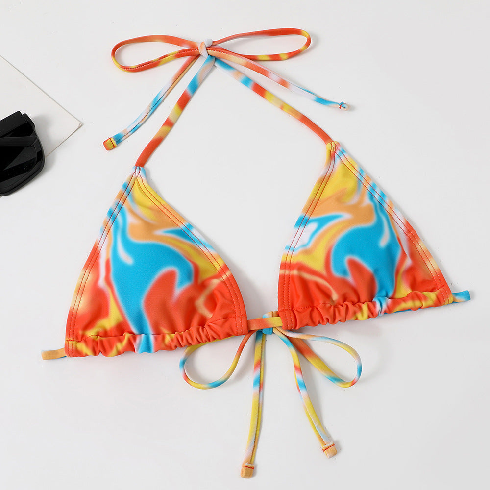 Split Four-piece Skirt Tie-dyed Bikini Swimsuit