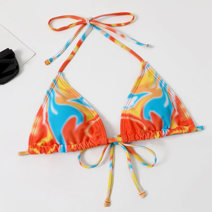 Split Four-piece Skirt Tie-dyed Bikini Swimsuit